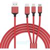 AntDau71® - Cavo di ricarica veloce USB in Nylon intrecciato 3 in 1 Multiuso (lunghezza 1 metro) Micro USB Tipo C compatibile con Iphone, Samsung, Huawei, Honor, Xiaomi, Sony, LG, Kindle