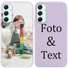 Yoedge Cover Personalizzata Custodia per Samsung Galaxy A34 5G 6,5 Personalizzato con Foto Testi Disegni Personalizza Custodia Immagine, Antiurto Viola Personalizzabili Case per Samsung A34 5G