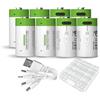 Lankoo 8 batterie CR123A CR17345 16340, USB Type-C CR123A, agli ioni di litio ricaricabili, 3,7 V, 2500 mWh, 700 mAh, con cavo di ricarica