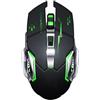 JUSHZ Mouse Wireless Mouse Bluetooth Usb Senza Fili Fotoelettrico Ricaricabile 2,4 G Retroilluminazione A 7 Colori Rotellina Tattile (130×80×38mm,black)