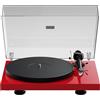 Pro-Ject Debut Evo 2 - Giradischi Audiofilo di Nuova Generazione con Braccio in Carbonio, Commutazione Elettronica di Velocità, Piastra in Alluminio, Made in Europe, Rosso Lucido