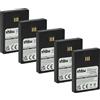vhbw 5x batteria compatibile con Ascom i62 Protector, i62 Talker telefono fisso cordless (950mAh, 3,7V, Li-Ion) nero