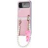 Laybomo Cover per Samsung Galaxy Z Flip4 Custodia Pieghevole per Galaxy Z Flip 4 Ribalta Cover Pelle [Orso + Bracciale] Antiurto Custodia in Silicone per Samsung Z Flip4, B03