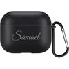 QIHENGPLUS Cover personalizzata con nome Compatibile con Apple AirPods 4, copertina morbida personalizzata con stile di scrittura a mano (Nero)