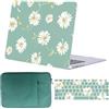 FFBOFFC Custodia Compatibile con MacBook Air 13 Pollici 2017 2016 2015 2014 2013 2012 2010 Modello A1466 A1369, Plastica Case Rigida Protettiva & Copritastiera & Borsa, Margherita verde