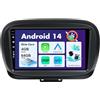 BXLIYER SXAUTO Android 14 IPS Autoradio Per Fiat 500X (2014-2020) - Senza fili CarPlay/Android Auto - 4G+64G - LED Camera + MIC - DAB Volante 360-CAM Fast-Boot DSP Bluetooth WIFI - 2 Din 9 Pollici - Octa-Core