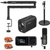 NearStream PodPro Solo Podcast Kit Podcast con 1 VM20 4K Streaming, 1 microfono AM25X, 1 braccio boom ST20, 1 mixer audio AMIX40U, 1 treppiede per fotocamera e 2 cavi XLR, per live stream/podcast