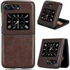 COQUE Per Motorola Moto RAZR 2022 Case, Motorola Moto RAZR 2022 Litchi Pattern Case(Marrone)