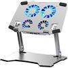 Myazs X16 Supporto per laptop con ventola di raffreddamento e design ergonomico Supporto per notebook in lega di alluminio Supporto per tablet Supporto per tablet X16 Supporto per laptop con ventole di