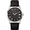 Bulova Orologio analogico al quarzo da uomo con cinturino in pelle 96B390, Nero, cinghia