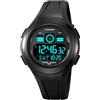 TONSHEN Orologi da Polso da Uomo e Donna Impermeabile LED Elettronico Doppio Tempo 12H/24H Outdoor Sportivo Digitale Orologio Allarme Cronometro Data (Nero 2)
