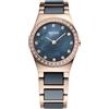 BERING 32426-767 Orologio da polso al quarzo da donna, cassa in acciaio inox color oro rosa da 26 mm, quadrante blu, cinturino in acciaio inox con elementi in ceramica, 5 ATM