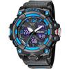Gosasa Orologi da uomo Multi Funzione Militare S-Shock Sport Orologio LED Digital Impermeabile Allarme Orologi, 8008_Blu