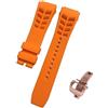 ROUREOX Cinturino Regolabile Anti-Sudore e Impermeabile in Silicone per Sport per Richard Mille-Fibbia Arancione + Oro 25mm