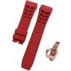 ROUREOX Cinturino Regolabile Anti-Sudore e Impermeabile in Silicone per Sport per Richard Mille-Fibbia Rossa + Oro 25mm