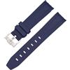 ROUREOX Cinturino in Gomma 20mm Accessorio Polso di Ricambio per Uomo per Rolex Daytona GMT-Master-Fibbia Blu + Argento