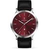 Lilienthal Berlin Orologio da uomo Huxley in Argento/Bordeaux - Orologio da polso in acciaio chirurgico 316L con movimento al quarzo e vetro minerale temperato zaffiro - 40 mm, Cinturino in pelle