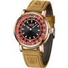 SACOSDING Orologio da uomo, unico stile roulette, al quarzo, analogico, 45 mm, in lega, impermeabile, luminoso, cinturino in pelle squisito e resistente, orologio da polso casual alla moda, Oro