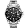 Ourui Orologi Da Polso,Orologio Meccanico Impermeabile Con Cinturino In Acciaio Water Ghost, Nero Argento