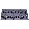 Millar GH9061PB Piano cottura da 90 cm Vetro temperato nero 6 bruciatori a gas