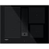 Whirlpool WVH 1065B - Piano cottura da 65 cm con cappa, Induzione, 4 Fuochi, Nero