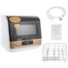 pochcicou Lavastoviglie da tavolo, 800 W, con 3 programmi per 12-20 piatti, spruzzatore a 360°, mini lavastoviglie per casa, camper, oro