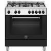 Bertazzoni La Germania Cucina Americana AMN855ENEV/24, 80 Cm, 5 Fuochi A Gas, Forno Elettrico 92 L, Color Nero, Classe Energetica A