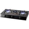 bajrl Fornello A Gas Da Tavolo In Vetro Con Protezione Antincendio, 3 Fuochi Vorticosi For Cucina A GPL - Piano Cottura For Domestica