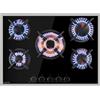 Klarstein Piano Cottura 5 Fuochi, Piano Cottura per Fornelli, Fornello a Gas Integrato 10400W, Vetro e Acciaio Inossidabile per Cucina a Gas, 5 Fuochi GPL