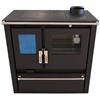 HDE EEK A+ Fornello a legna Verso Cs Plus Inox con potenza di 7,7 kW, ampio vano cottura e design robusto in acciaio inox