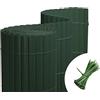 jarolift Canniccio PVC Frangivista Recinzione Balcone frangivento, Arella Paravista Giardino, Balcone, Terrazza, 140 x 300 cm, Verde incl. 50 Fascette Fermacavi Verde