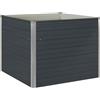 vidaXL Fioriera Rialzata da Giardino Profonda Bordi Piegati Letto di Coltura Vaso Portafiori da Esterno Antracite 100x100x77 cm in Acciaio Zincato