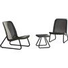 Keter Lounge Rio Patio Set, Set Arredo da Esterno con 2 Sedie e Tavolino, Grafite