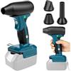QWORK® Soffiatore a batteria portatile, soffiatore per foglie senza spazzole con 2 ugelli, compatibile con batteria Makita 18V (senza batteria)