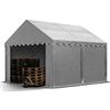 TOOLPORT Tendone deposito 3x4 m PVC 800 N impermeabile tenda capannone con telaio al suolo grigio