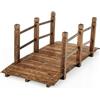 COSTWAY Ponte da Giardino in Legno, Ponte Decorativo ad Arco con Doppie Sbarre di Sicurezza, Struttura in Abete per Percorso Esterno per Cortile, Strada di Ghiaia, Ruscello, Fattoria (Legno)