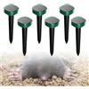 GOEDCH 6 pezzi di repellente per talpe: IP65 pioggia talpa spaventatore ultrasonico risultati rapidi, protezione solare per talpe, arvicole, gopher, serpenti (verde scuro)