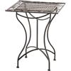 CLP Tavolo da Giardino Asina Quadrato 60x60 cm, Stile Liberty Romantico in Ferro, Idrorepellente per terrazzo e Balcone, Colore:Bronzo