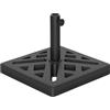 Outsunny Base per Ombrellone da 15 kg con Design Elegante Intagliato, Basamento Quadrato per Ombrelloni Max. 2.2 m e Pali da Ø32/38/48 mm in Metallo, HDPE e Cemento, 45x45x33.5 cm, Nero