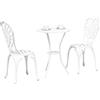 vidaXL Set Bistro da Giardino 3 PCS Bianco Alluminio, Set Bistro Elegante per Giardino e Terrazza, Arredo Moderno in Alluminio, Vivace Spazio Esterno