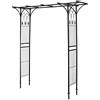Wiltec Arco da giardino per rose e piante rampicanti 205x50x208cm acciaio nero