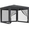 vidaXL Tenda per Feste con 4 Pareti in Rete Antracite 3x3 m in HDPE