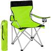 BAKAJI Spiaggina Sedia da Spiaggia Campeggio Pieghevole ad Ombrello Solida Struttura Tubolare in Ferro con Braccioli e Portabibita Colore Verde Dimensioni 83 x 50 x 95 cm