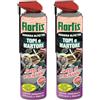 Flortis Barriera topi e martore spray. Pack da 2 Spray 600ml. Barriera olfattiva e getto di precisione. Dissuasori per topi ad azione immediata. Repellente topi naturale. Repellente topi interno/auto