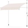 HOMASIS Tenda Sole Esterno Estensibile, Protezione Solare Regolabile in Altezza e Angolo, Tenda da Balcone senza Foratura, Tendalino Parasole con Manovella (Bianco, 200 x 180 x 210-300 cm)