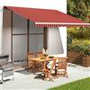 PURADAY Tessuto di Ricambio Tenda da Sole Arancione e Marrone 4,5x3,5 m Tenda Da Esterno Telo Parasole Per Tende Da Sole Tessuto Per Tende Da Sole Tessuto Alternativo Di Alta Qualità