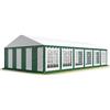 TOOLPORT Tendone per Feste 6x12 m PVC Verde-Bianco 100% Impermeabile Gazebo da Giardino Tendone da Esterno Tenda Party