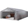 TOOLPORT Tenda capannone 5x10 m Tendostruttura Tenda garage telone PE 350 N impermeabile in grigio