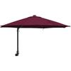vidaXL Ombrello da Giardino Rosso Bordeaux 248 x 248 x 148 cm, Parasol da Giardino Regolabile, Ombrello Moderno per Esterni, Tenda Solare con LED, Ideale per Il Tuo Patio