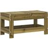vidaXL Poggiapiedi da Giardino 62x30x32 cm in Legno Impregnato di Pino